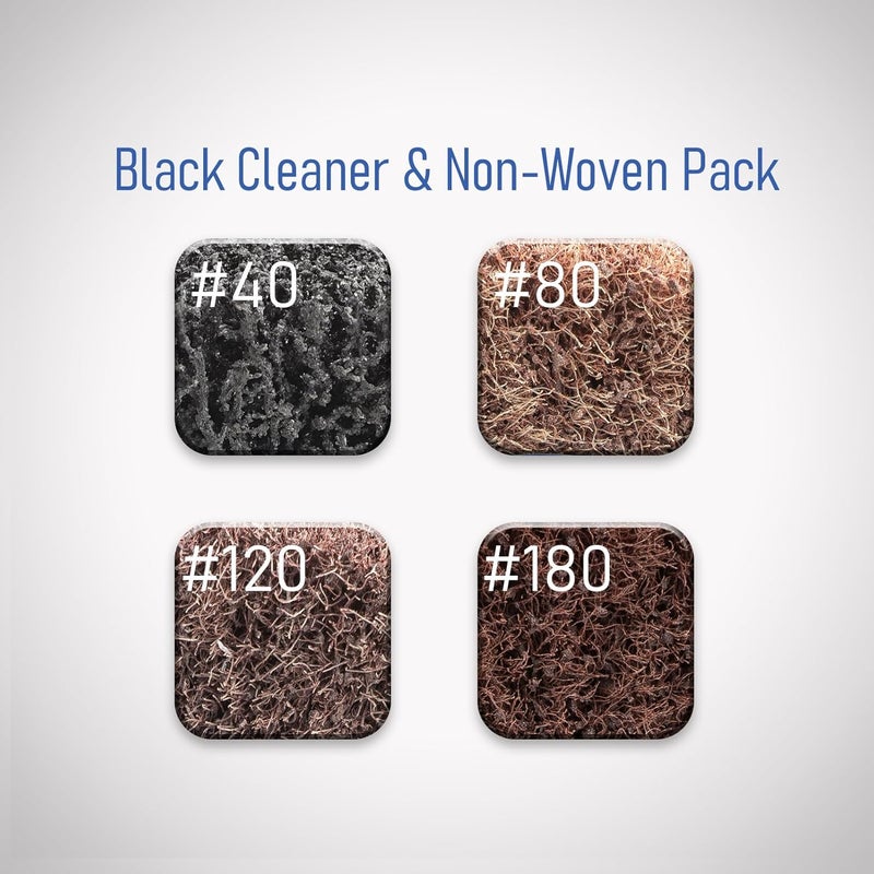RENOTEC 4" Black Cleaner & Burnishing Wheel Pro Pack, 100x100mm, Grit 40/80/120/180 - Image 3